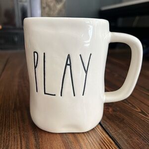RAE DUNN • PLAY Artisan Collection by Magenta white black coffee tea mug cup